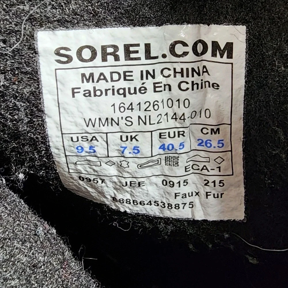 Sorel Caribou Waterproof Winter‎ Snow Boots Womens 9.5 Black Sherpa Lined 9.5